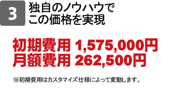 独自のノウハウで低価格実現